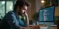 Desarrollador creando un proyecto de Node.js en su computadora.